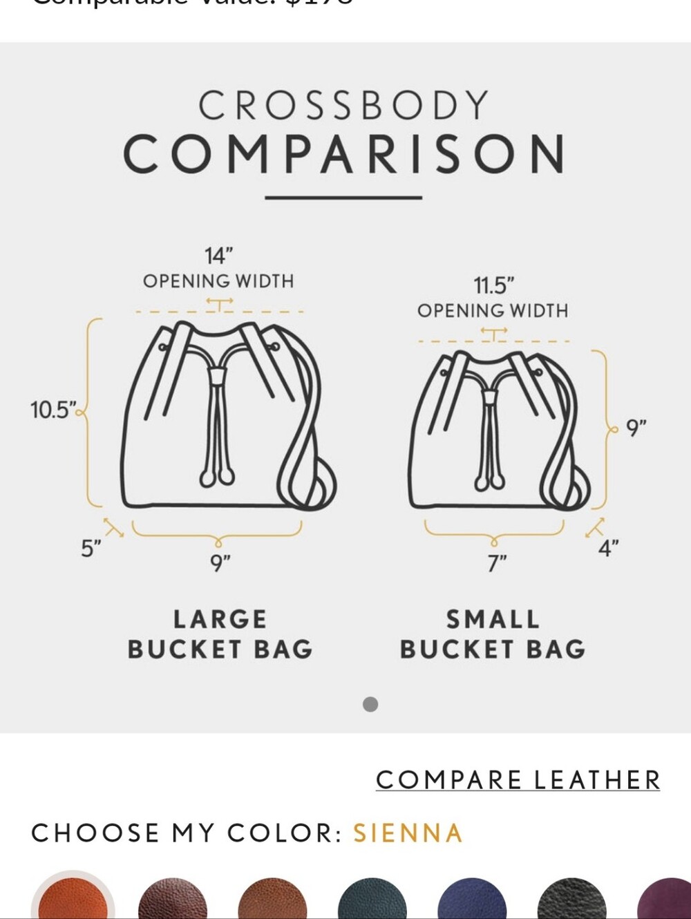 Portland Leather Drawstring Bucket Bag In Boreal Large - Picture 10 of 10